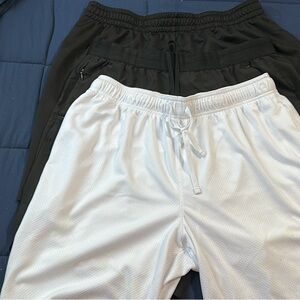 Men's Black and White Shorts